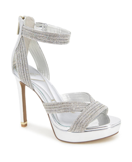 Kenneth Cole New York Nadine Sandals, Silver Jewel, Size 9.5US