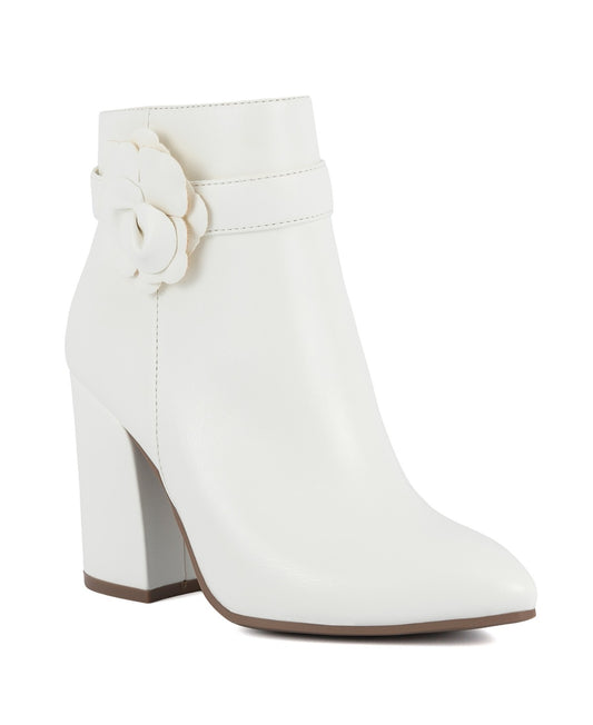 Sugar Evvie Bloom Dress Booties White, Size 7MUS