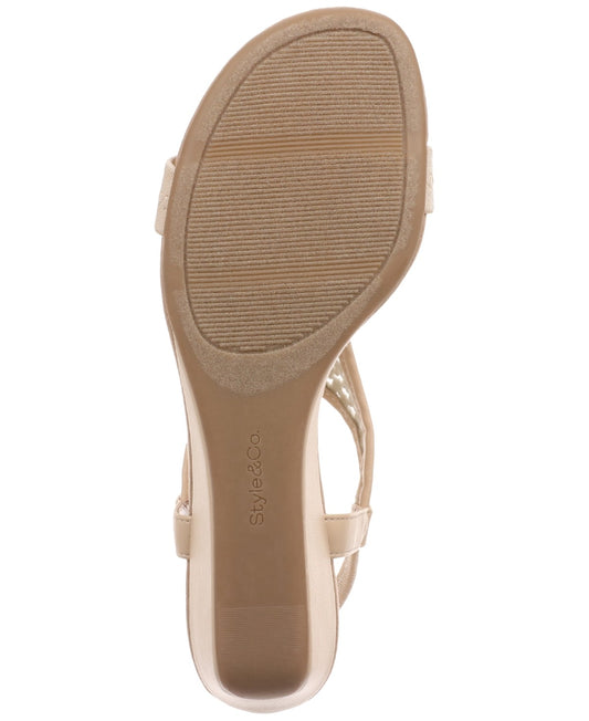 Style & Co Vacanzaa Wedge Sandals, 6.5MUS - Creme Raffia