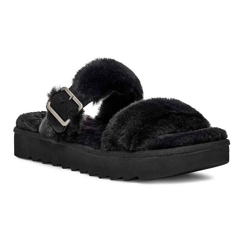 KOOLA Women's Furr-ah Slipper Black, Size 9