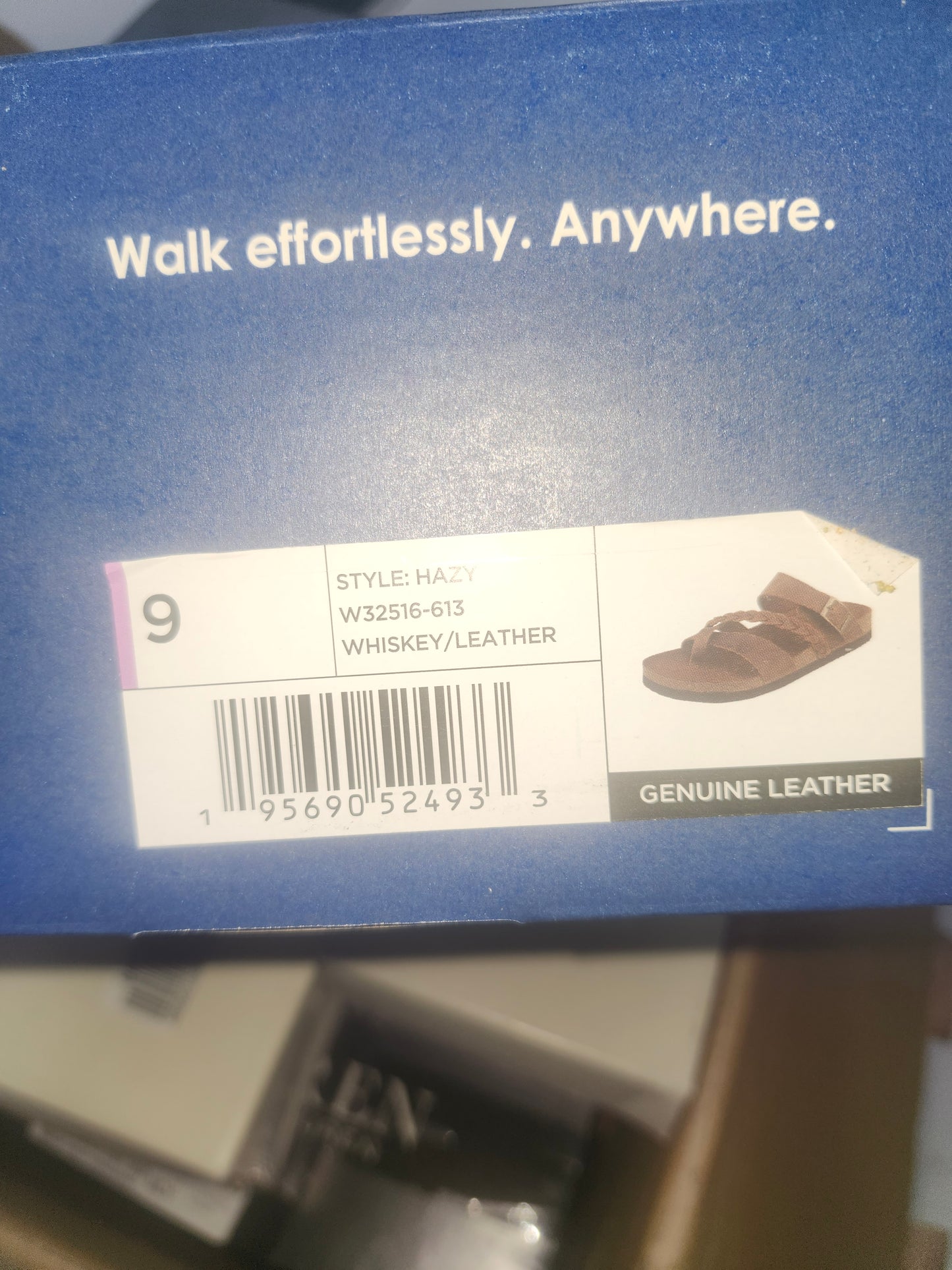 White Mountain Hazy Footbed Sandals Whiskey Leather Size 9.0 M