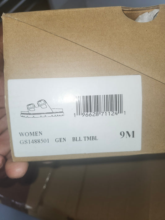 MIA Gen Women's Black/Gold Buckle Wedge Shoes, Size 9