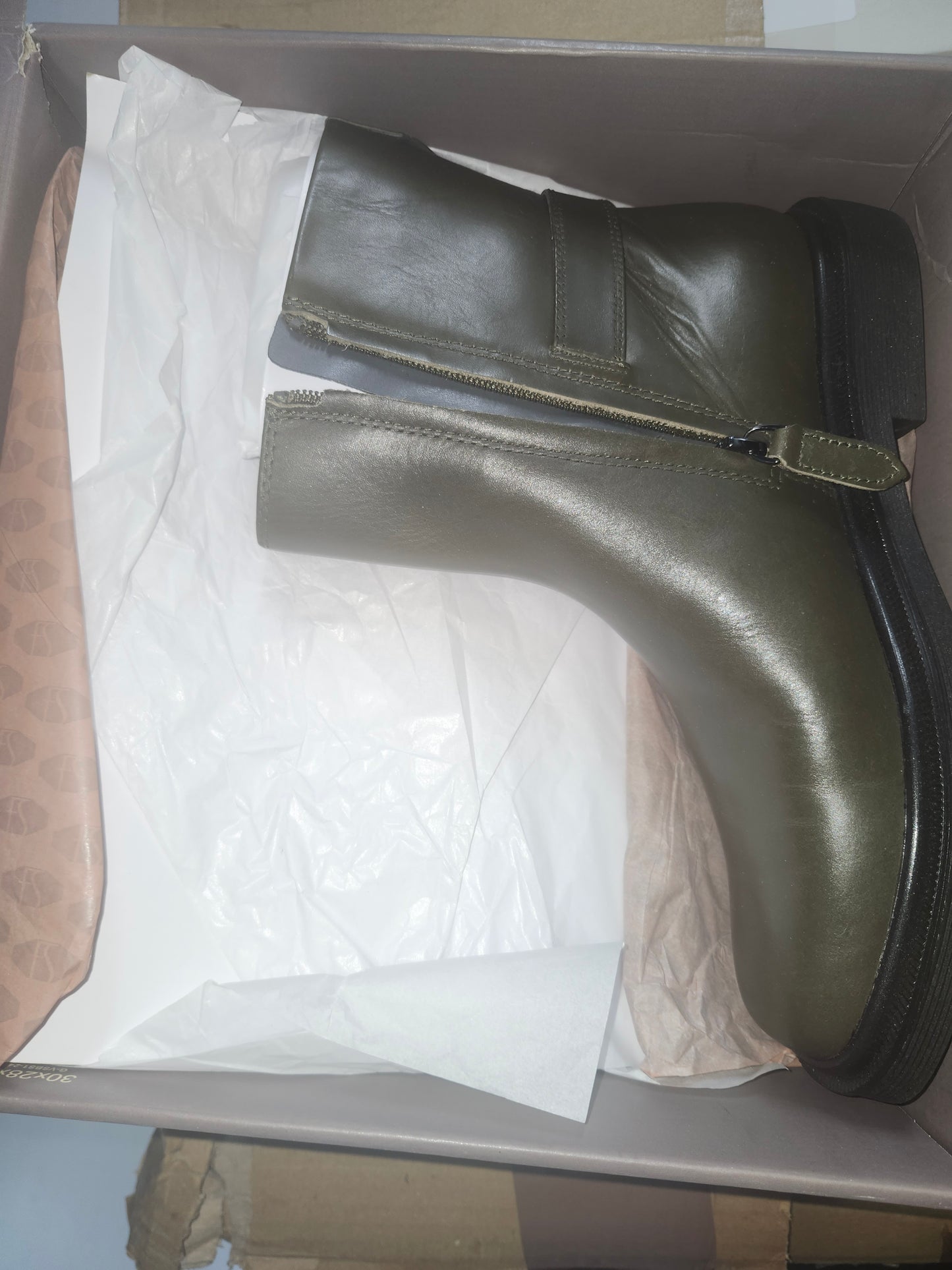 Franco Sarto Axel Ankle Boots Olive Green Size 9.0 M