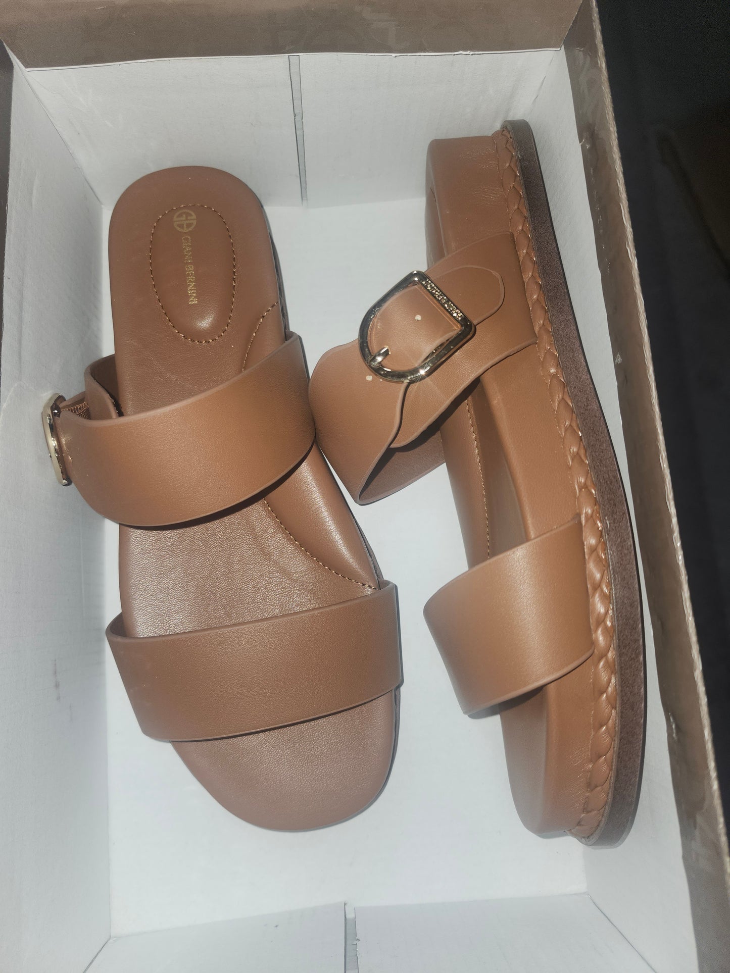 Giani Bernini Gianaa Sandals, Memory Foam, Acorn Brown, Size 8MUS