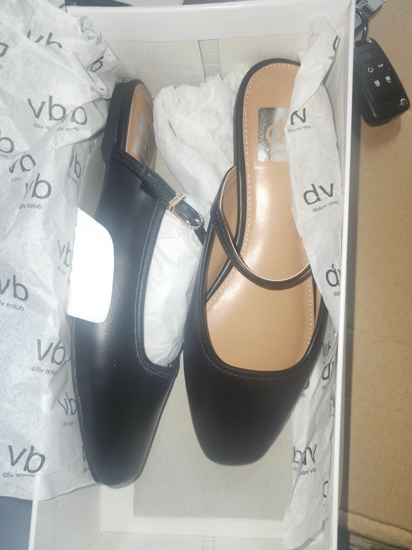 DV Dolce Vita Montrice Flat Mule Slides Black, Size 7MUS