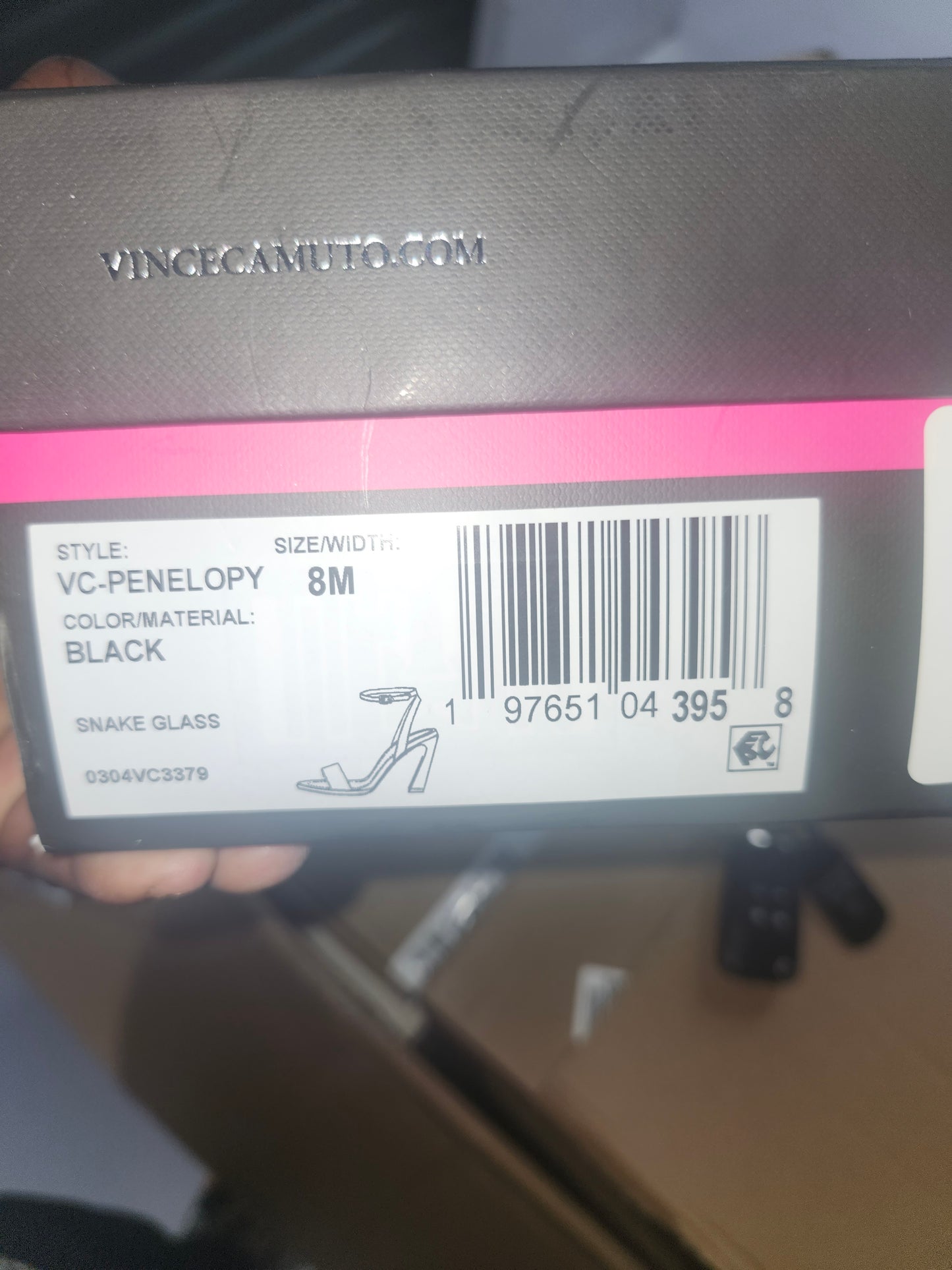 Vince Camuto Penelopy Dress Sandals Black Leather Size 8MUS