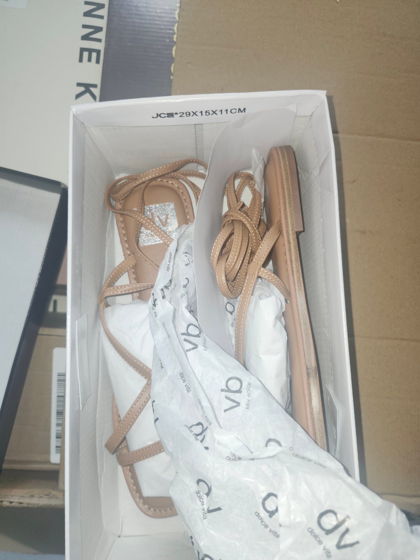 DV Dolce Vita Juleah Gladiator Sandals, Toffee Smooth, Size 8M