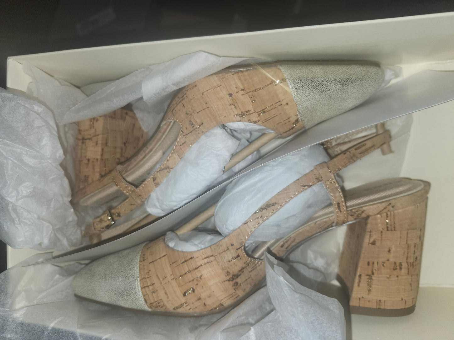 Anne Klein Brooklyn Slingback Dress Pumps 5.5MUS - Natrl/Pltm