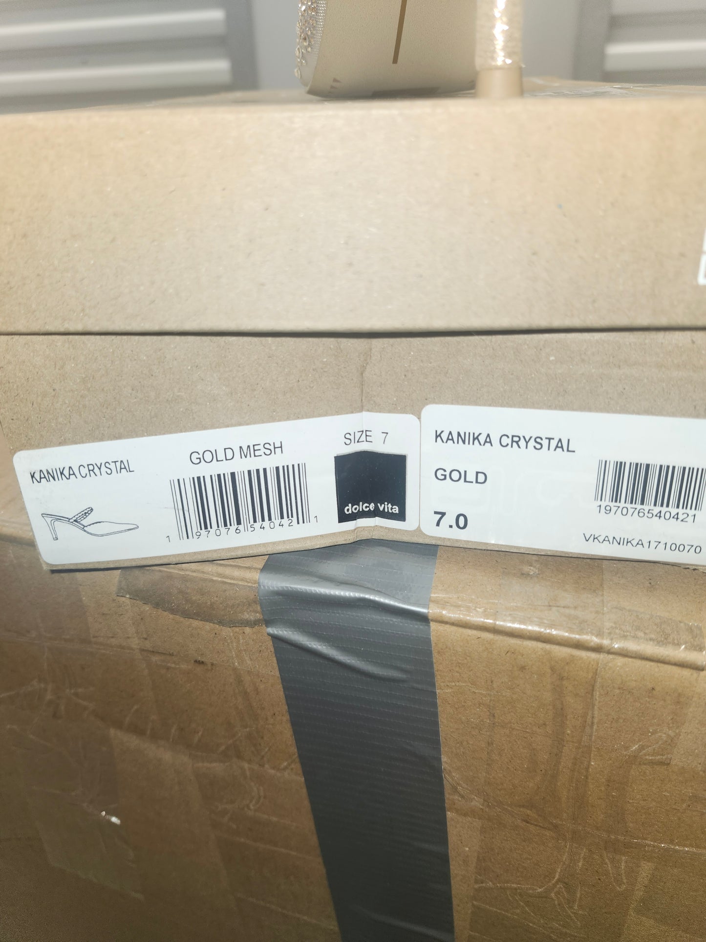 Dolce Vita Kanika Pumps Gold Mesh Crystal Size 7MUS