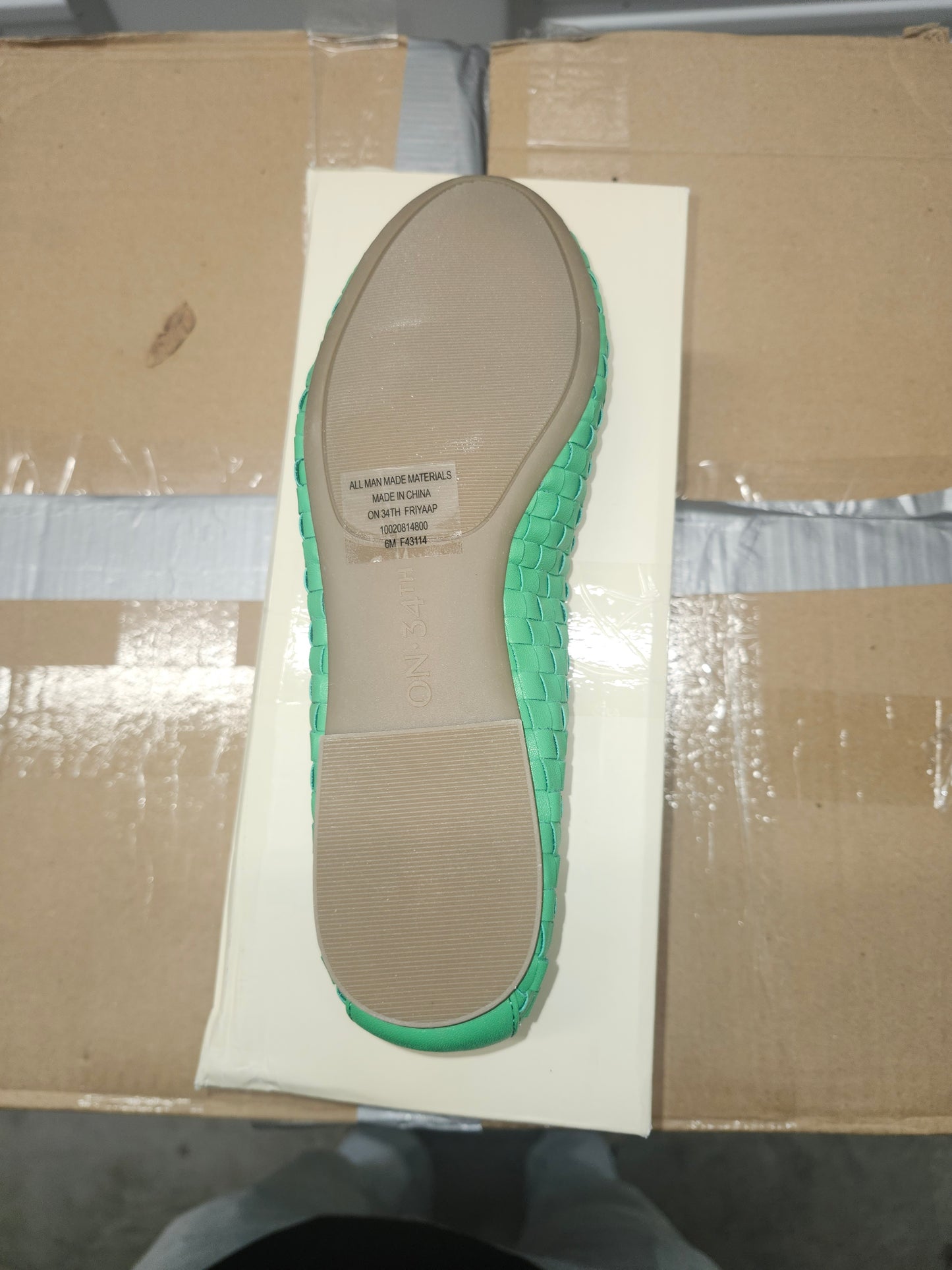 On 34th Friyaa Woven Ballet Flats, Size 6MUS - Bright Green