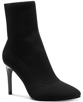 INC Vidalia Black Knit Stiletto Dress Booties, Size 10