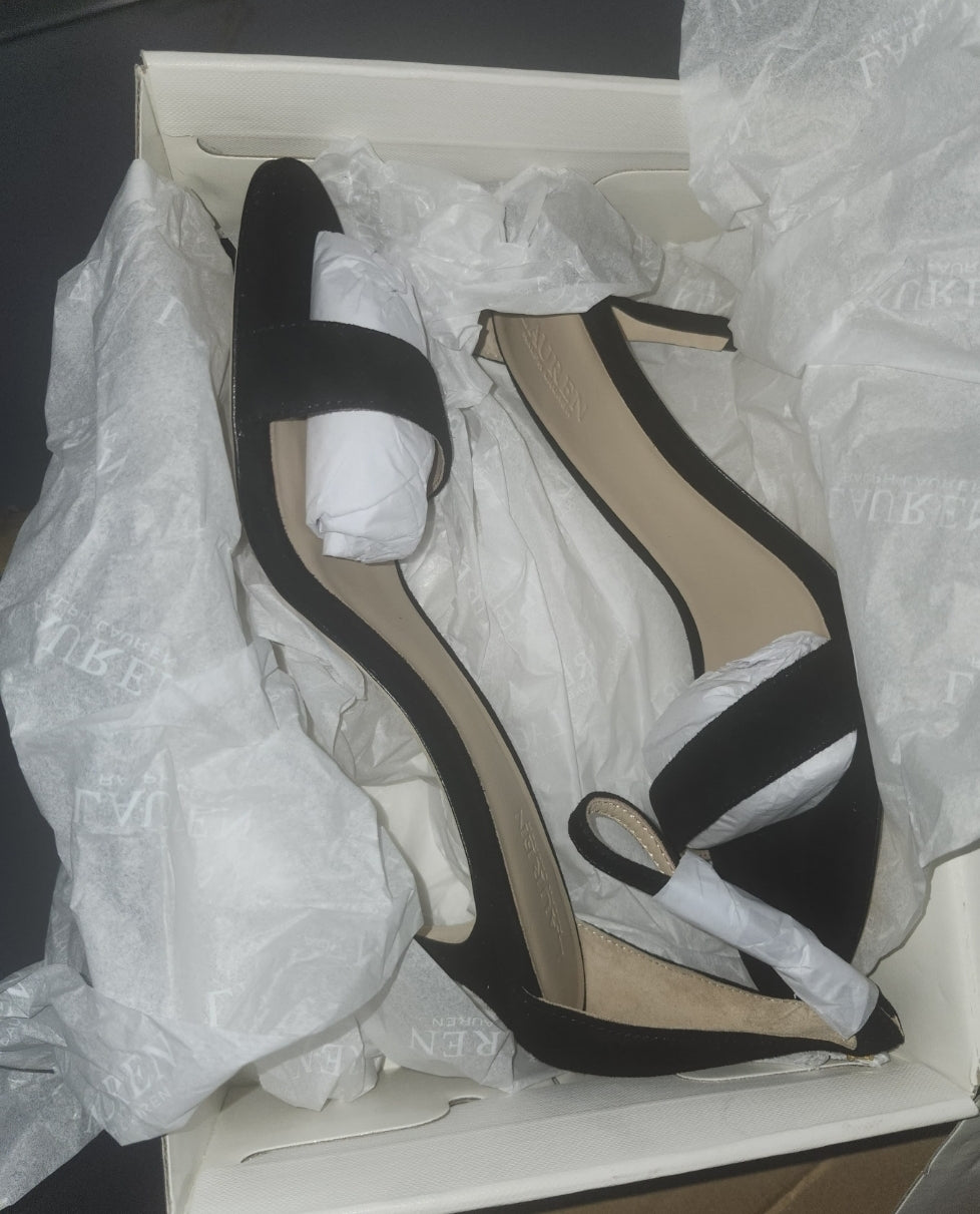 Lauren Ralph Lauren Allie Dress Sandals Black, Size 7.5MUS