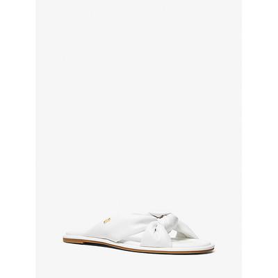 Michael Kors Elena Knotted Slide Sandals 7.5MUS - Optic White