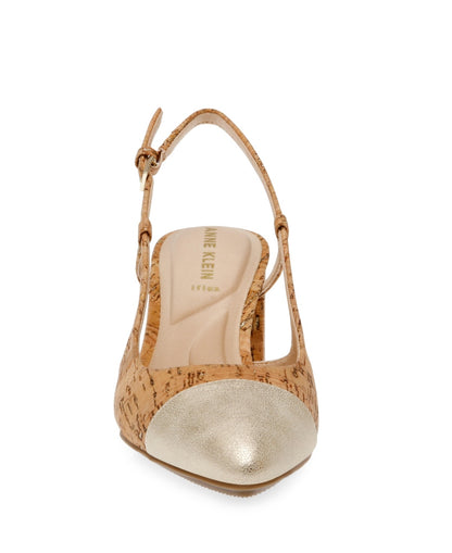 Anne Klein Brooklyn Slingback Dress Pumps 5.5MUS - Natrl/Pltm