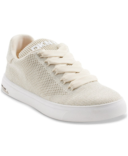 DKNY Abeni Lace-Up Low-Top Sneakers, Bone/Silver, Size 8MUS