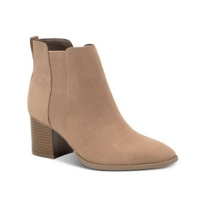 Style & Company Aloraa Beige Booties Almond Toe Block Heel