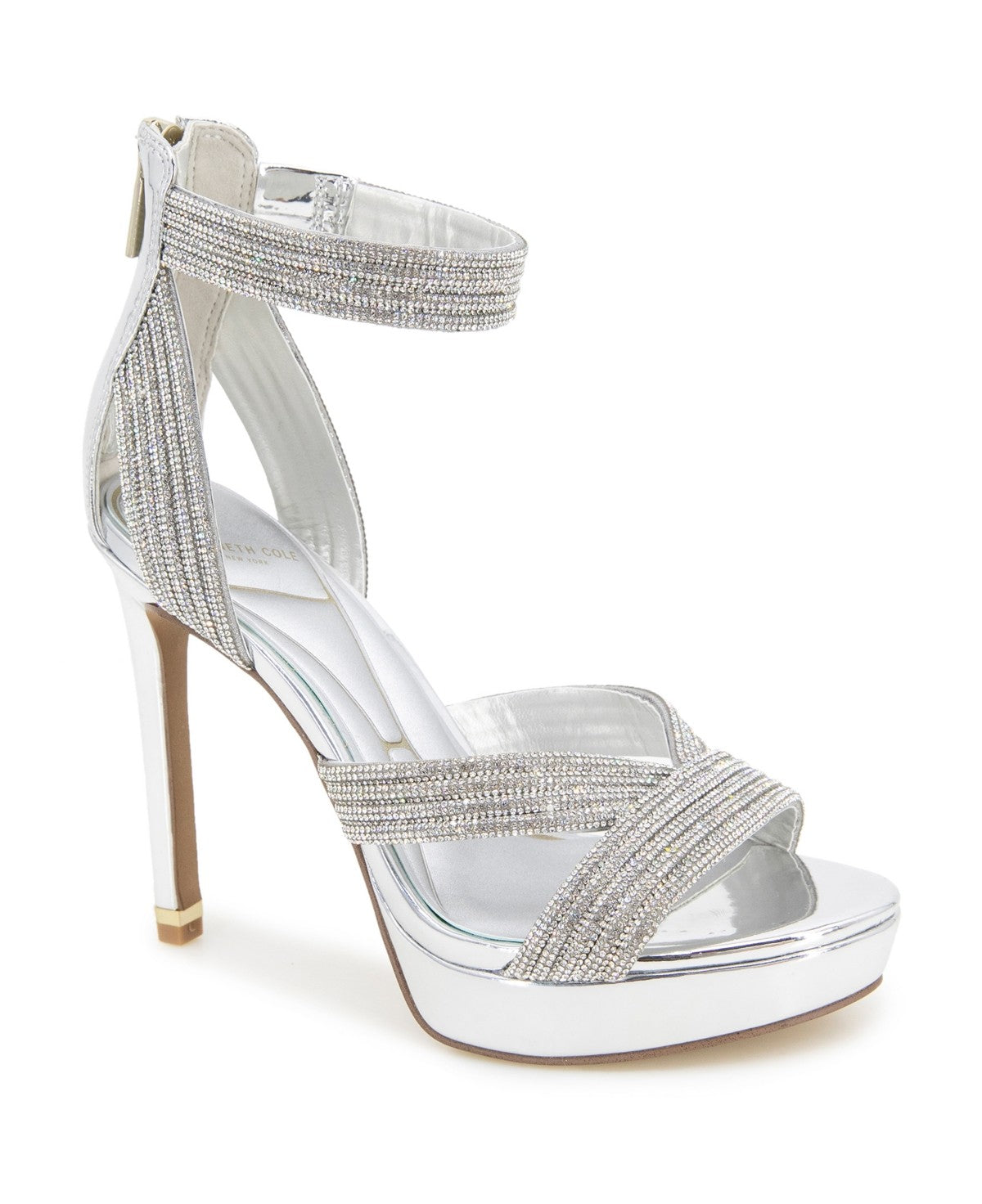 Kenneth Cole New York Women's Strappy Nadine Sandals - Silver Jewel