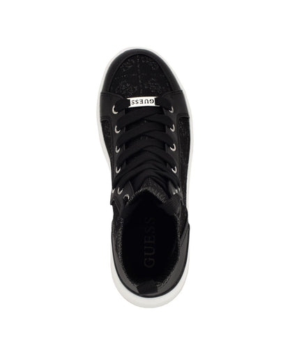 Guess Mannen Knit Hi-Top Sneakers, Black Logo, Size 9.5MUS