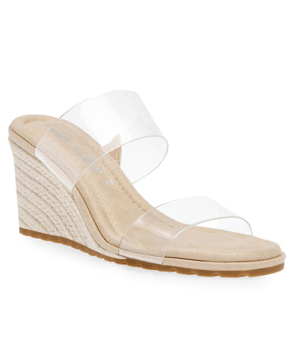 Anne Klein Sense Espadrille Wedge Sandals 8.5MUS Clear Vinyl