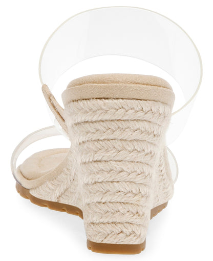 Anne Klein Sense Espadrille Wedge Sandals 8.5MUS Clear Vinyl