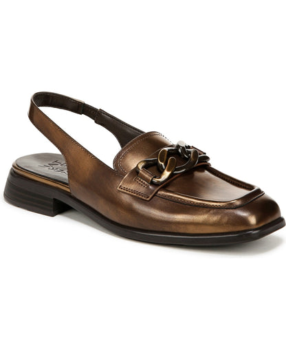 Naturalizer Frances Slingback Loafers Bronze Leather, Size 8.5WUS