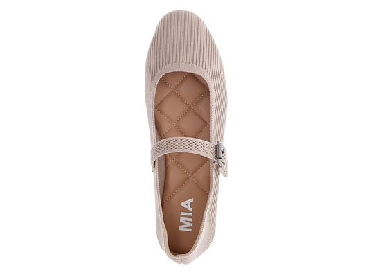 Mia Brita Mary-Jane Knit Flats Oatmeal, Size 7MUS