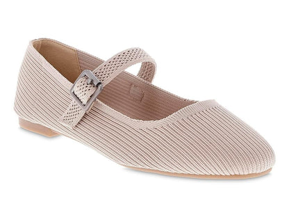 Mia Brita Mary-Jane Knit Flats Oatmeal, Size 7MUS