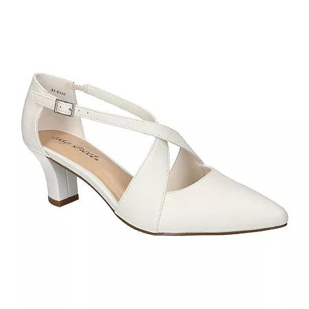 Easy Street Elegance Dress Heel Pumps White, Size 9WUS