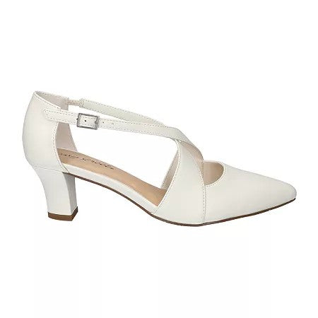 Easy Street Elegance Dress Heel Pumps White, Size 9WUS