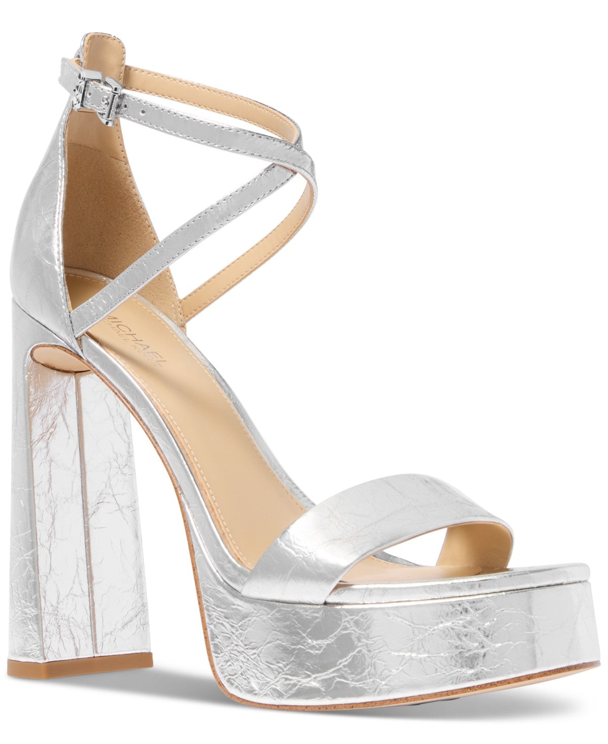 Michael Kors Cami Platform Sandals Silver, Size 6MUS