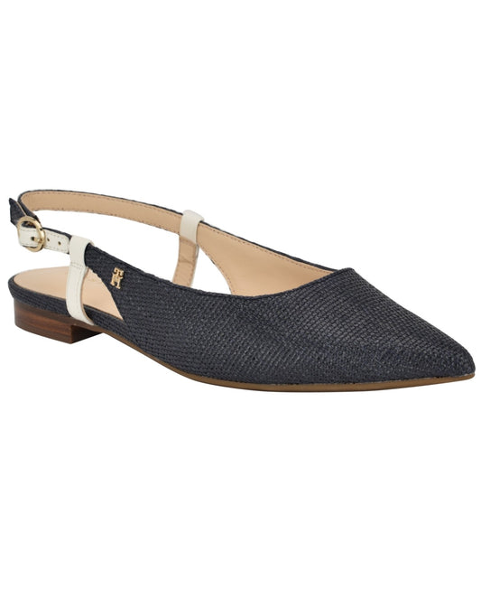 Tommy Hilfiger Vamina Slingback Flats Dark Blue, Size 7MUS