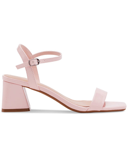 Madden Girl Birdie Block-Heel Sandals Rose Patent Size 8MUS