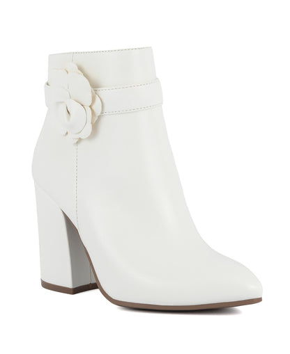 Sugar Evvie Bloom Dress Booties White, Size 7MUS
