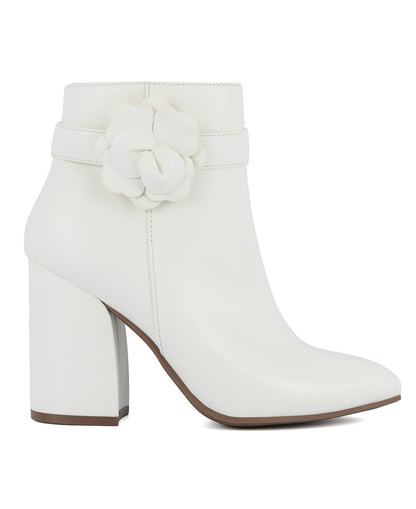 Sugar Evvie Bloom Dress Booties White, Size 7MUS