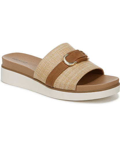LifeStride Genevieve Slide Sandals 7.5MUS - Natural Tan Woven