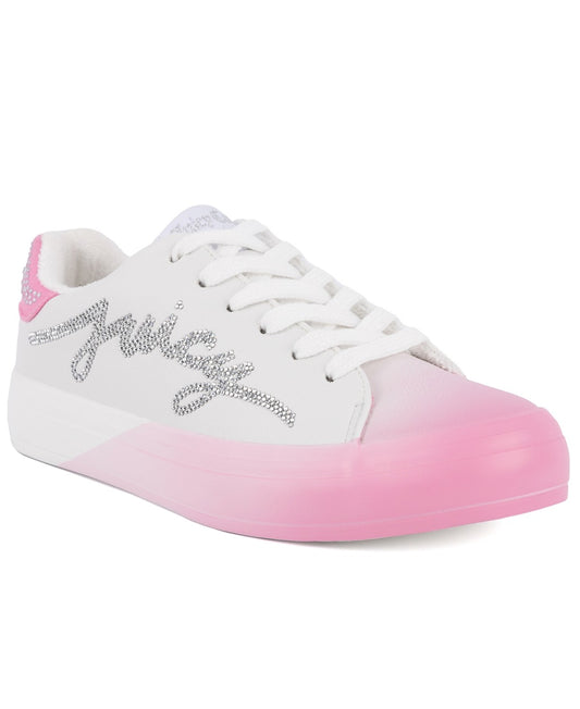 Juicy Couture Auerlie Embellished Sneakers White/Pink Size 6MUS