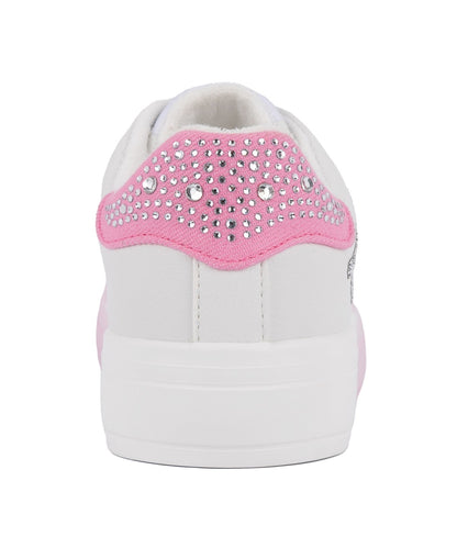 Juicy Couture Auerlie Embellished Sneakers White/Pink Size 6MUS
