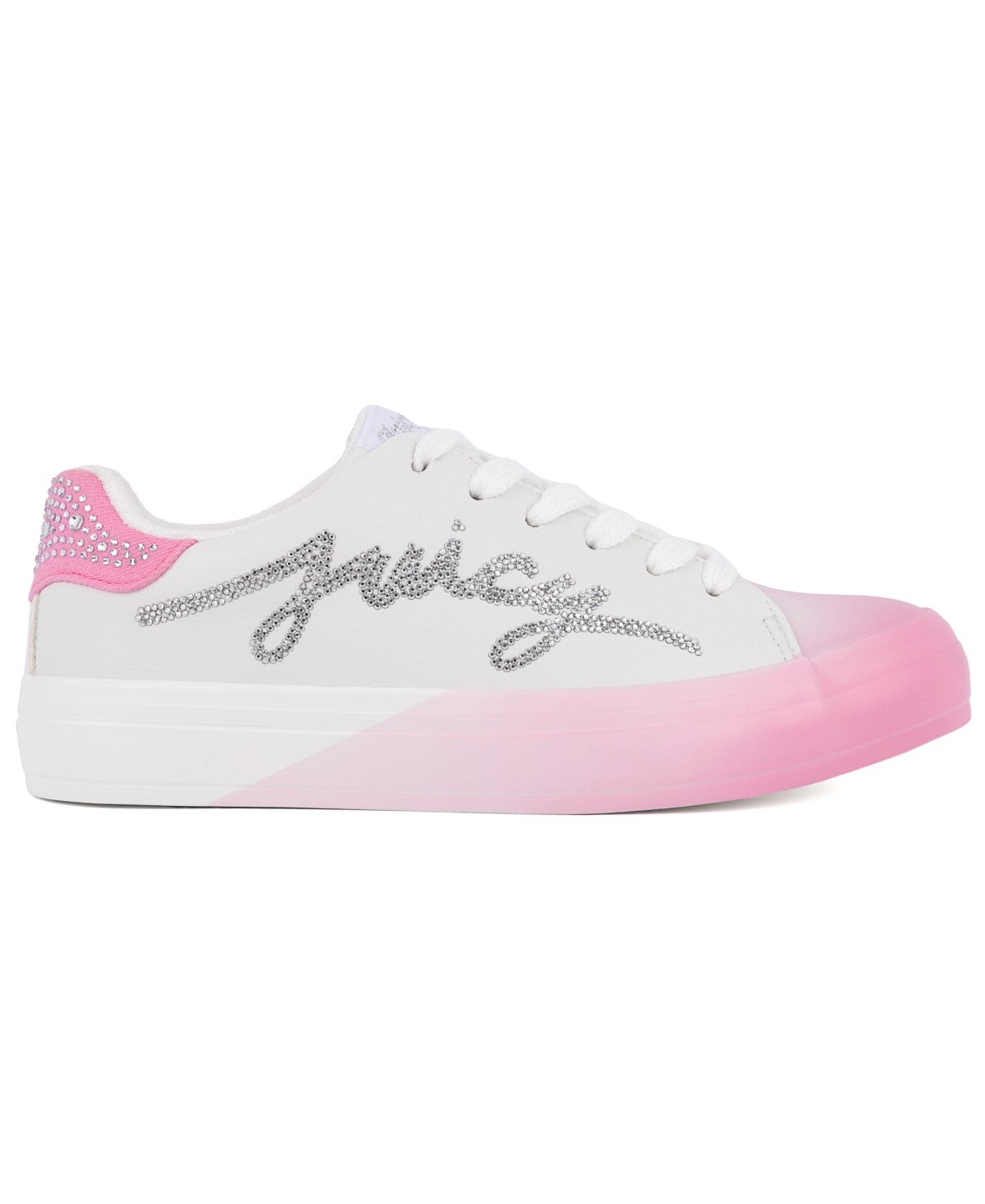 Juicy Couture Auerlie Embellished Sneakers White/Pink Size 6MUS