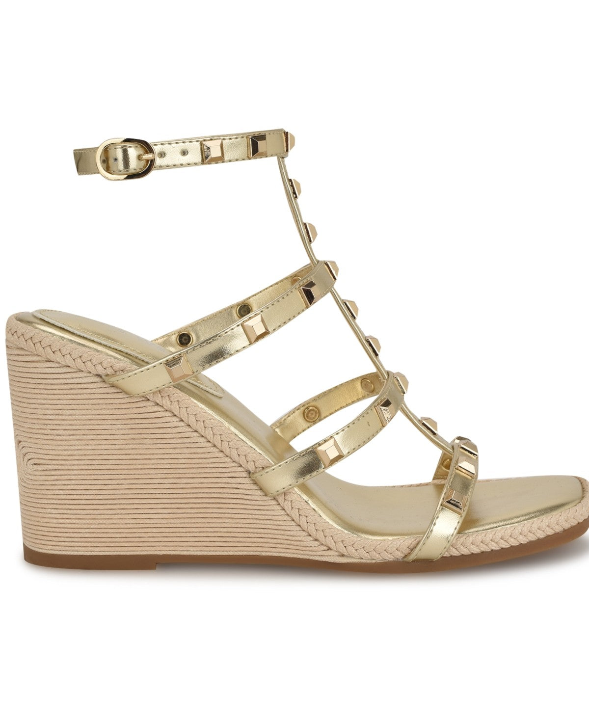Nine West Sardis Gold Wedge Sandals, Size 12M US