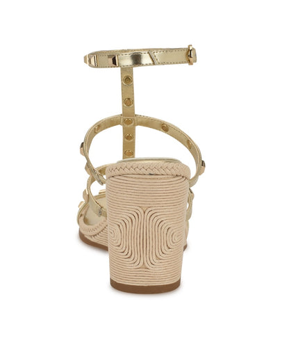 Nine West Sardis Gold Wedge Sandals, Size 12M US