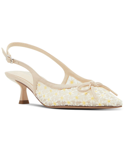 Madden Girl Vogue-m Kitten-Heel Slingback Pumps, Daisy Mesh, Size 11MUS