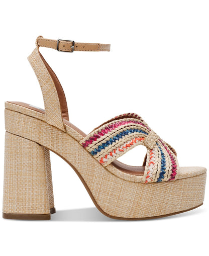 DV Dolce Vita Waylan Raffia Platform Sandals, 7.5MUS - Rainbow