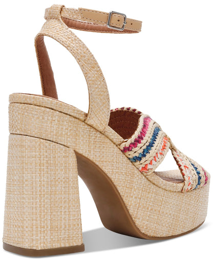 DV Dolce Vita Waylan Raffia Platform Sandals, 7.5MUS - Rainbow