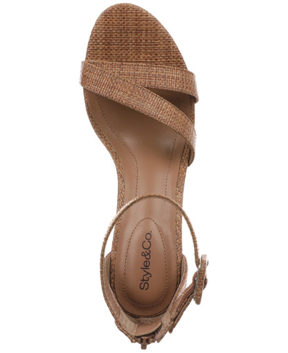 Style & Co Women's Pammyy Dress Sandals, Exclusively at Macy's - Maple Raffia 8M