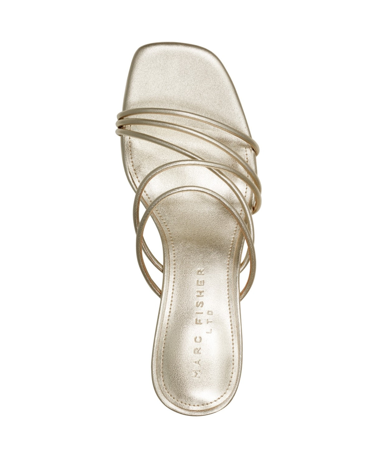 Marc Fisher Ltd Banna Gold Leather Kitten Heels, Size 8.5MUS