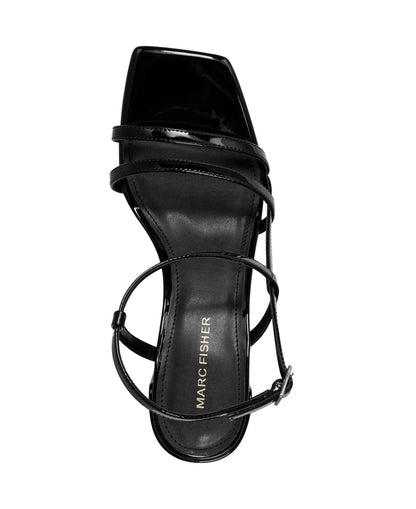 Marc Fisher Jeci Strappy Dress Sandals Black Patent Size 7MUS