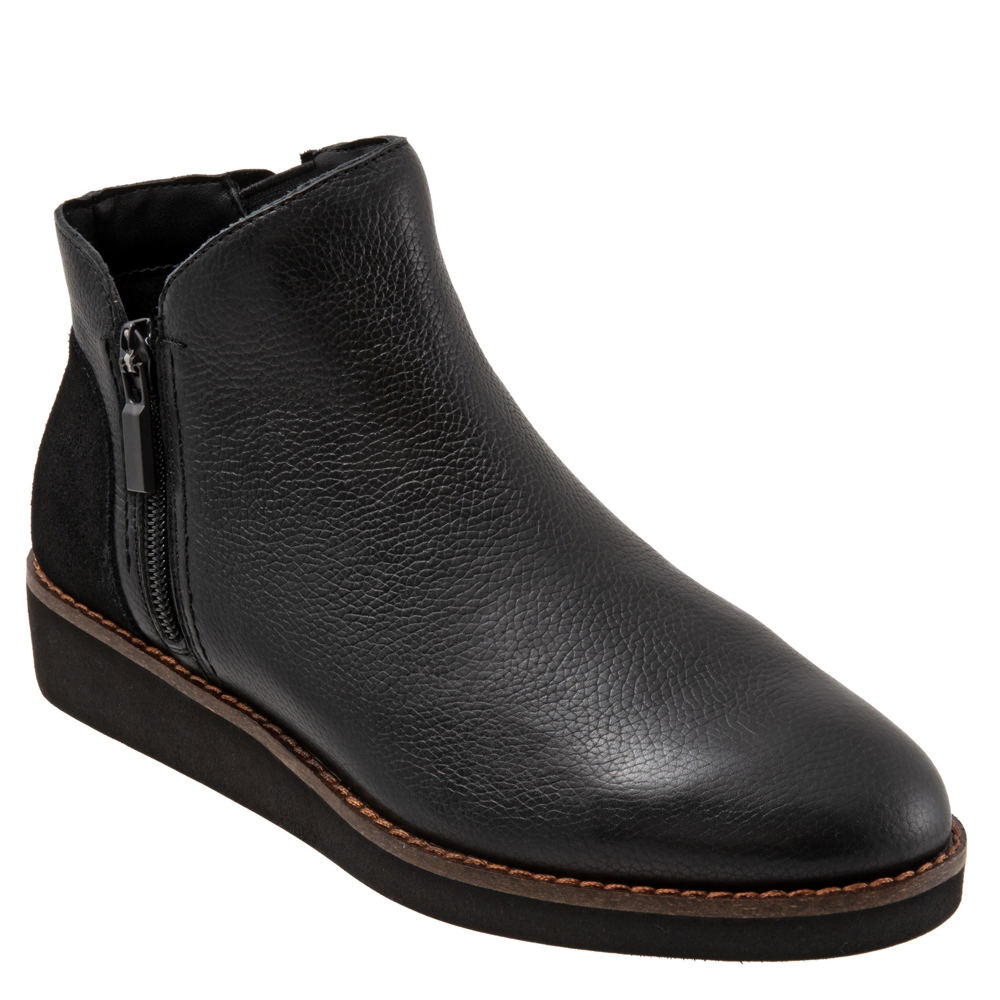 SoftWalk Wesley Bootie Black, Wide Width Size 7 W