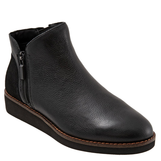 SoftWalk Wesley Bootie Black, Wide Width Size 7 W