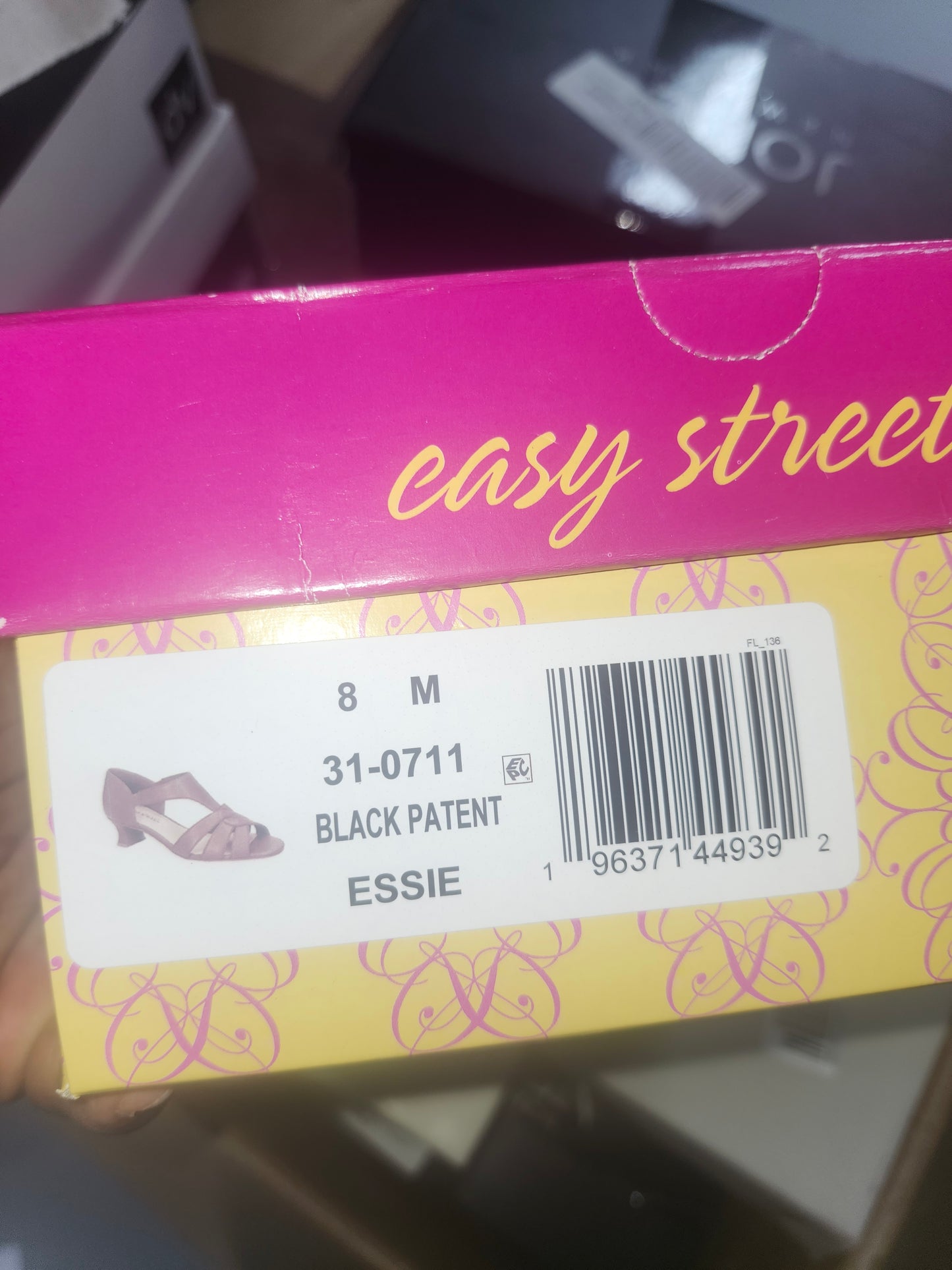 Easy Street Essie Dress Sandals, Size 8, Black Patent