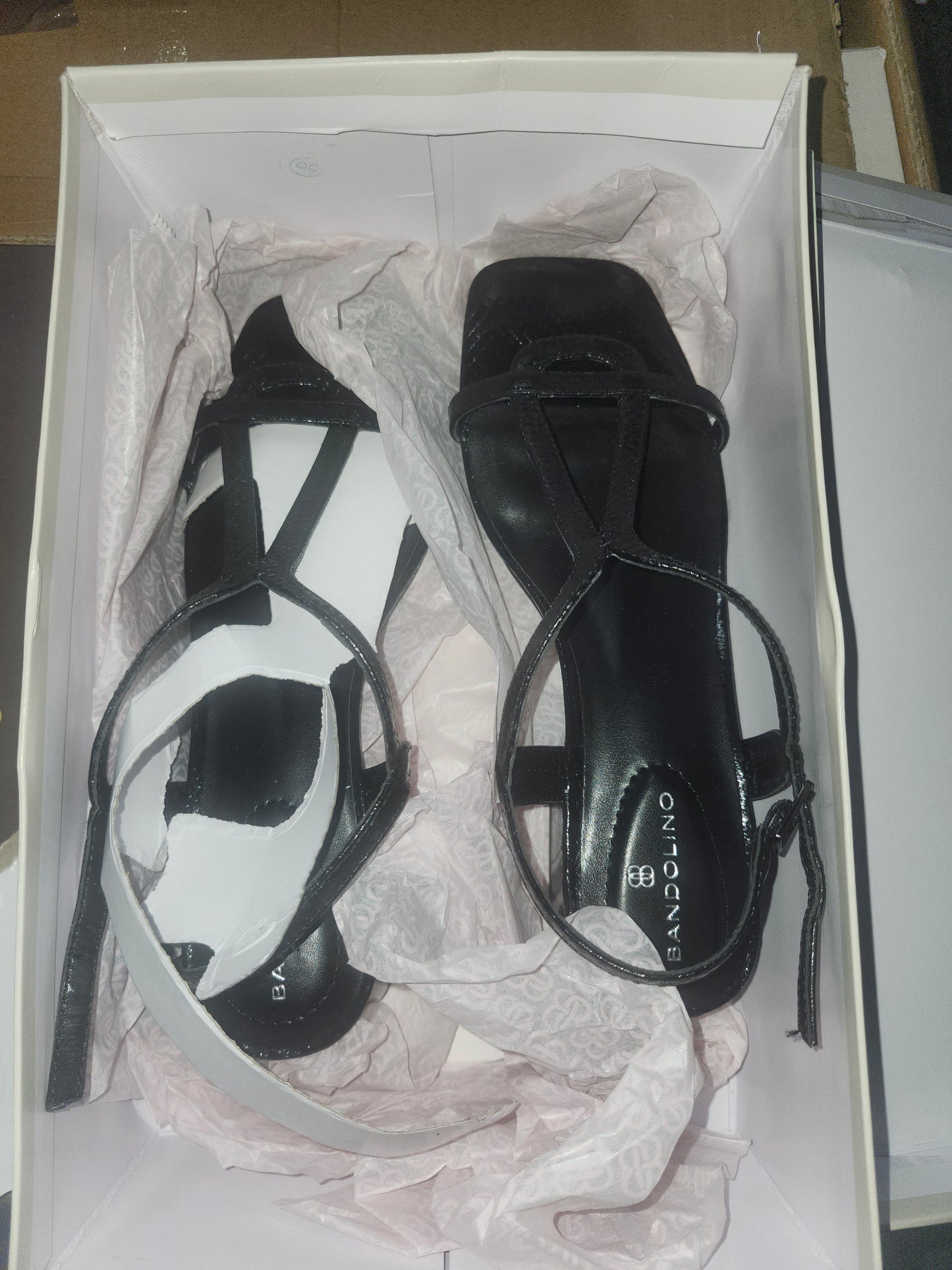 Bandolino Primadon Dress Sandals Black Snake, Size 8 M